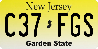 NJ license plate C37FGS