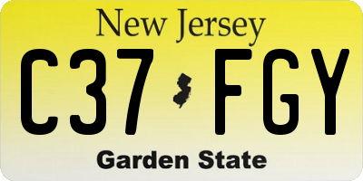 NJ license plate C37FGY