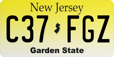 NJ license plate C37FGZ