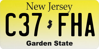 NJ license plate C37FHA