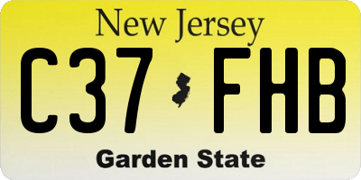 NJ license plate C37FHB