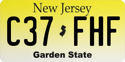 NJ license plate C37FHF