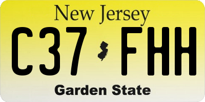 NJ license plate C37FHH