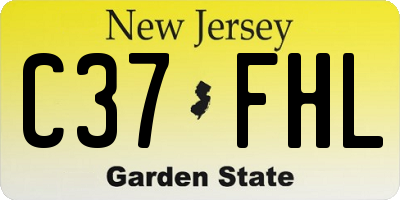 NJ license plate C37FHL