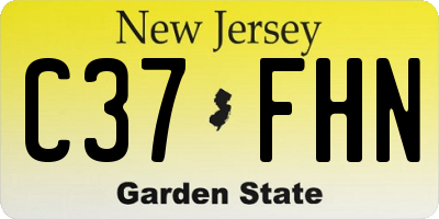 NJ license plate C37FHN
