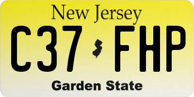 NJ license plate C37FHP