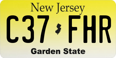 NJ license plate C37FHR