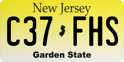 NJ license plate C37FHS