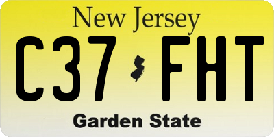 NJ license plate C37FHT