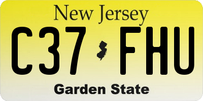 NJ license plate C37FHU