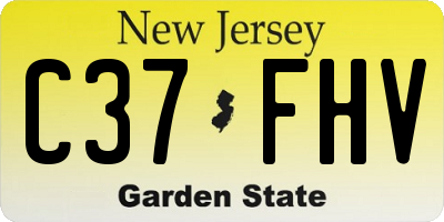 NJ license plate C37FHV