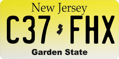 NJ license plate C37FHX
