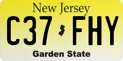 NJ license plate C37FHY
