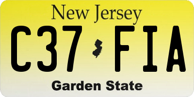 NJ license plate C37FIA
