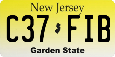 NJ license plate C37FIB