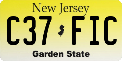 NJ license plate C37FIC