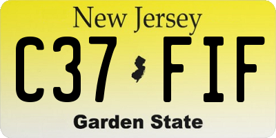 NJ license plate C37FIF