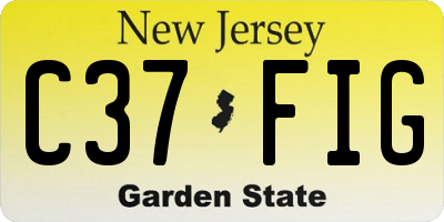 NJ license plate C37FIG