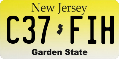 NJ license plate C37FIH