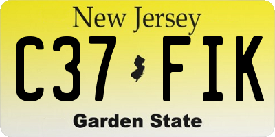 NJ license plate C37FIK