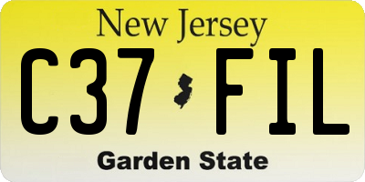 NJ license plate C37FIL