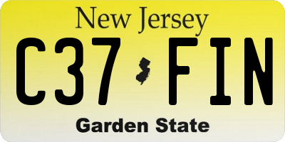 NJ license plate C37FIN