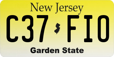 NJ license plate C37FIO
