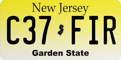 NJ license plate C37FIR