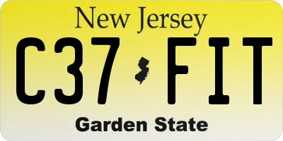 NJ license plate C37FIT