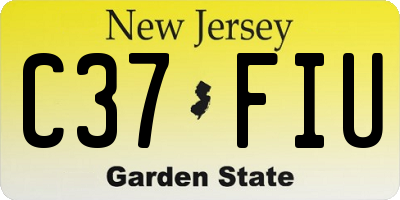 NJ license plate C37FIU