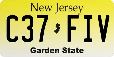 NJ license plate C37FIV