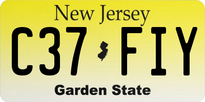 NJ license plate C37FIY