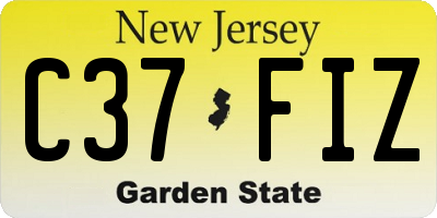 NJ license plate C37FIZ