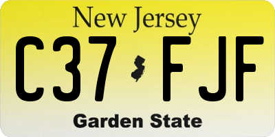 NJ license plate C37FJF