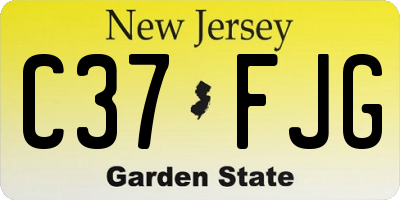 NJ license plate C37FJG