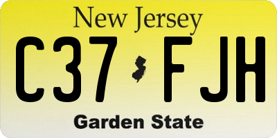 NJ license plate C37FJH