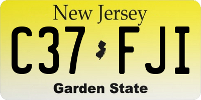 NJ license plate C37FJI