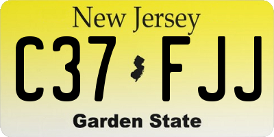 NJ license plate C37FJJ