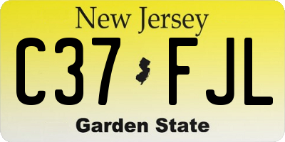 NJ license plate C37FJL