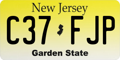 NJ license plate C37FJP