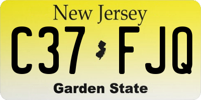 NJ license plate C37FJQ
