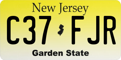 NJ license plate C37FJR