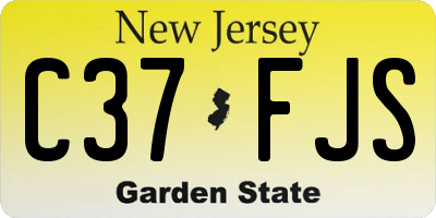 NJ license plate C37FJS