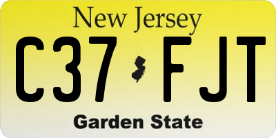 NJ license plate C37FJT