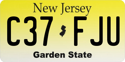 NJ license plate C37FJU