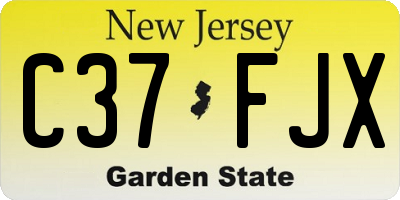 NJ license plate C37FJX