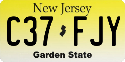 NJ license plate C37FJY