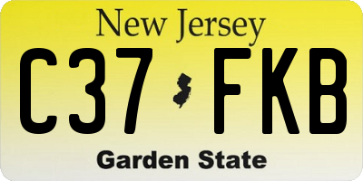 NJ license plate C37FKB