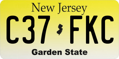 NJ license plate C37FKC