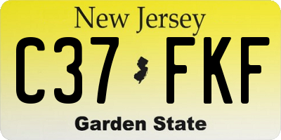 NJ license plate C37FKF